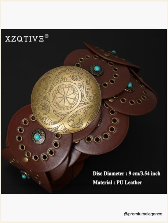 Western PU Leather Concho Cowgirl Belt Wide Boho Country Waist Belt main image 5